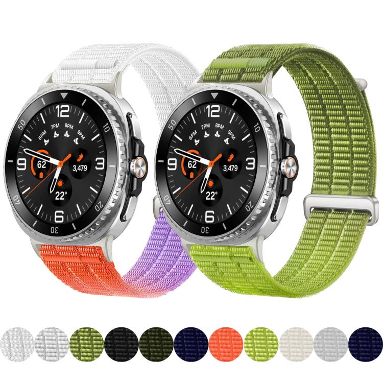 Cinturino per orologio con chiusura in metallo, in nylon traspirante a doppia maglia, effetto nuvola, con passante in nylon., For Samsung Galaxy Watch8 / Watch8 Classic