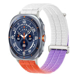 Cinturino per orologio con chiusura in metallo, in nylon traspirante a doppia maglia, effetto nuvola, con passante in nylon., For Samsung Galaxy Watch Ultra 47mm / Ultra 2025