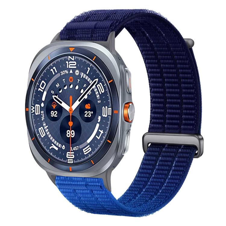 Cinturino per orologio con chiusura in metallo, in nylon traspirante a doppia maglia, effetto nuvola, con passante in nylon., For Samsung Galaxy Watch Ultra 47mm / Ultra 2025