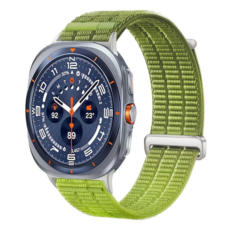 Cinturino per orologio con chiusura in metallo, in nylon traspirante a doppia maglia, effetto nuvola, con passante in nylon., For Samsung Galaxy Watch Ultra 47mm / Ultra 2025