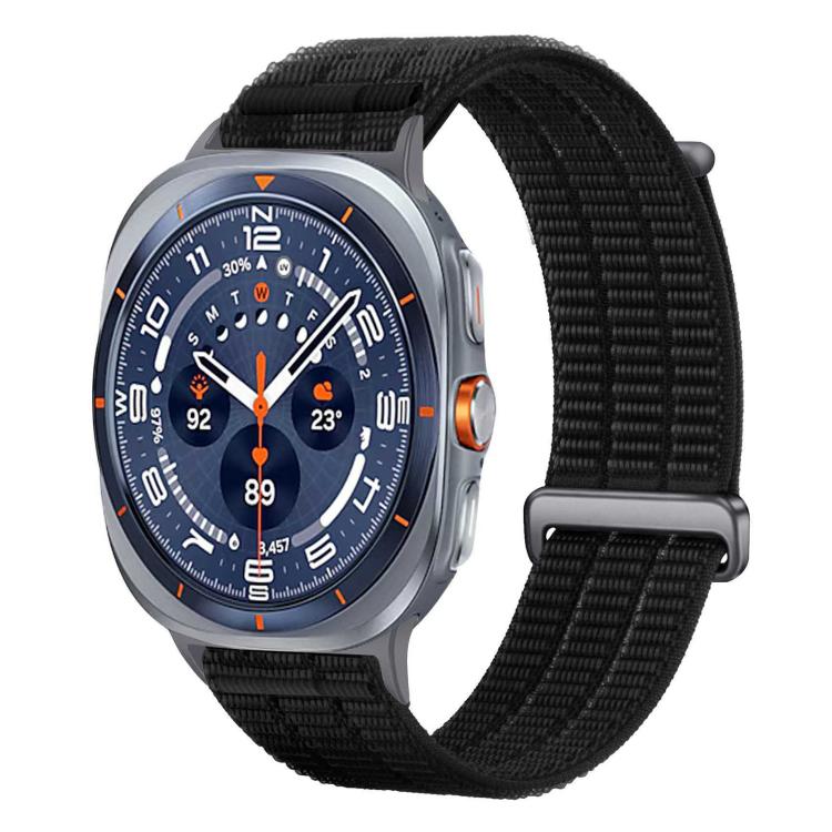 Cinturino per orologio con chiusura in metallo, in nylon traspirante a doppia maglia, effetto nuvola, con passante in nylon., For Samsung Galaxy Watch Ultra 47mm / Ultra 2025