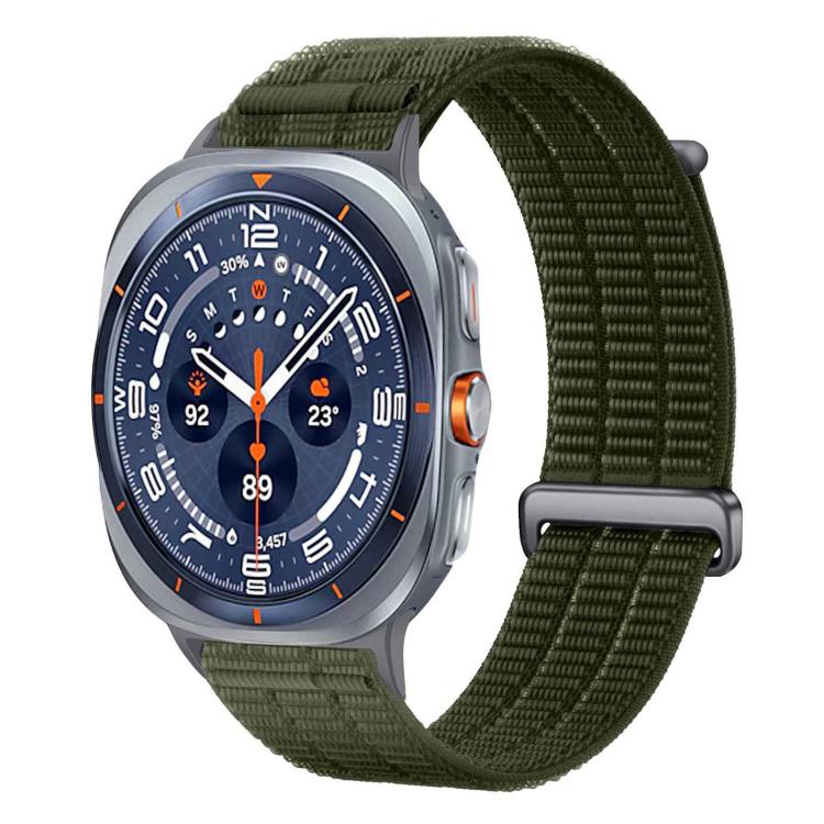 Cinturino per orologio con chiusura in metallo, in nylon traspirante a doppia maglia, effetto nuvola, con passante in nylon., For Samsung Galaxy Watch Ultra 47mm / Ultra 2025
