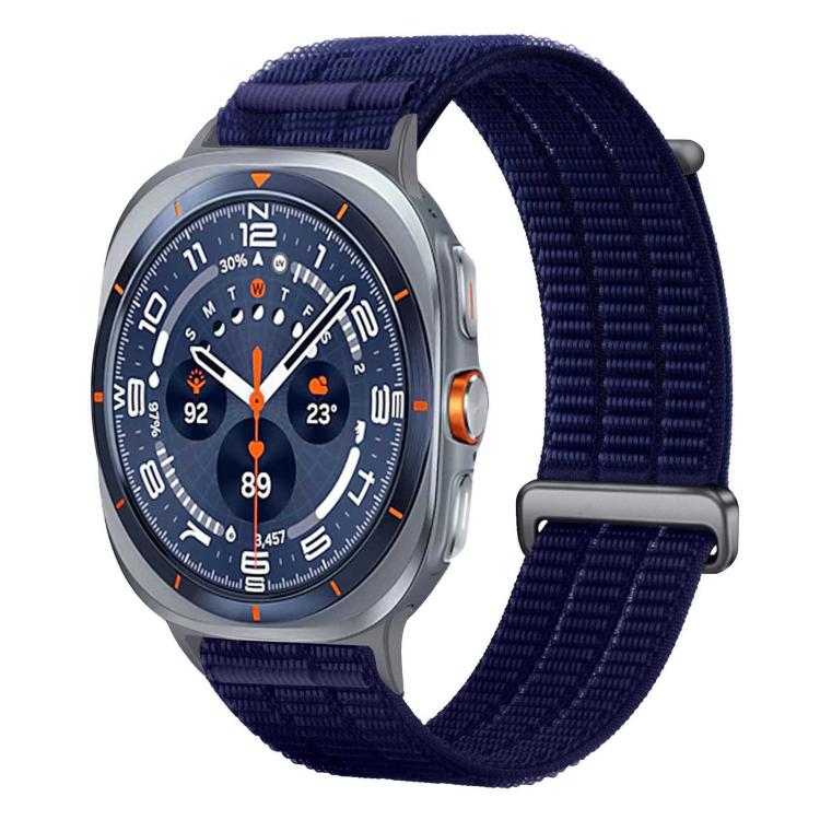 Cinturino per orologio con chiusura in metallo, in nylon traspirante a doppia maglia, effetto nuvola, con passante in nylon., For Samsung Galaxy Watch Ultra 47mm / Ultra 2025