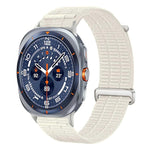 Cinturino per orologio con chiusura in metallo, in nylon traspirante a doppia maglia, effetto nuvola, con passante in nylon., For Samsung Galaxy Watch Ultra 47mm / Ultra 2025