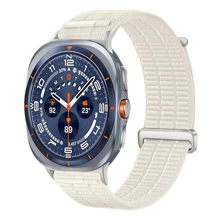 Cinturino per orologio con chiusura in metallo, in nylon traspirante a doppia maglia, effetto nuvola, con passante in nylon., For Samsung Galaxy Watch Ultra 47mm / Ultra 2025