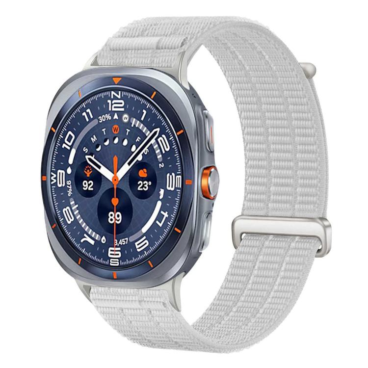 Cinturino per orologio con chiusura in metallo, in nylon traspirante a doppia maglia, effetto nuvola, con passante in nylon., For Samsung Galaxy Watch Ultra 47mm / Ultra 2025