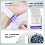 Cinturino per orologio con chiusura in metallo, in nylon traspirante a doppia maglia, effetto nuvola, con passante in nylon., For Samsung Galaxy Watch Ultra 47mm / Ultra 2025