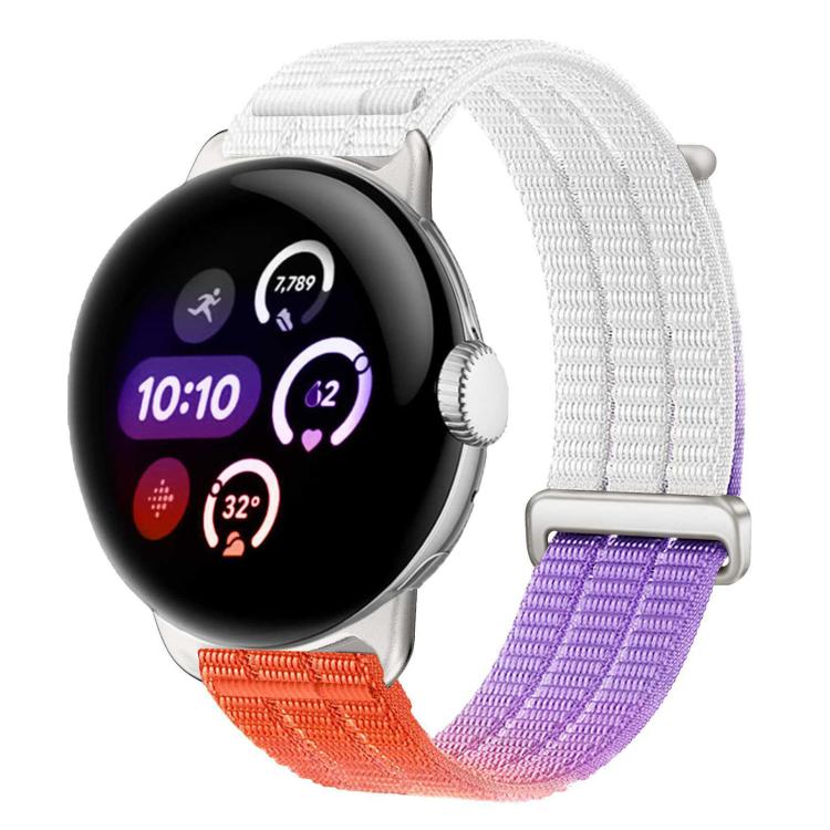 Cinturino per orologio con chiusura in metallo, in nylon traspirante a doppia maglia, effetto nuvola, con passante in nylon., For Google Pixel Watch 4 / 3 45mm, For Google Pixel Watch 4 / 3 / 2 / 1 41mm