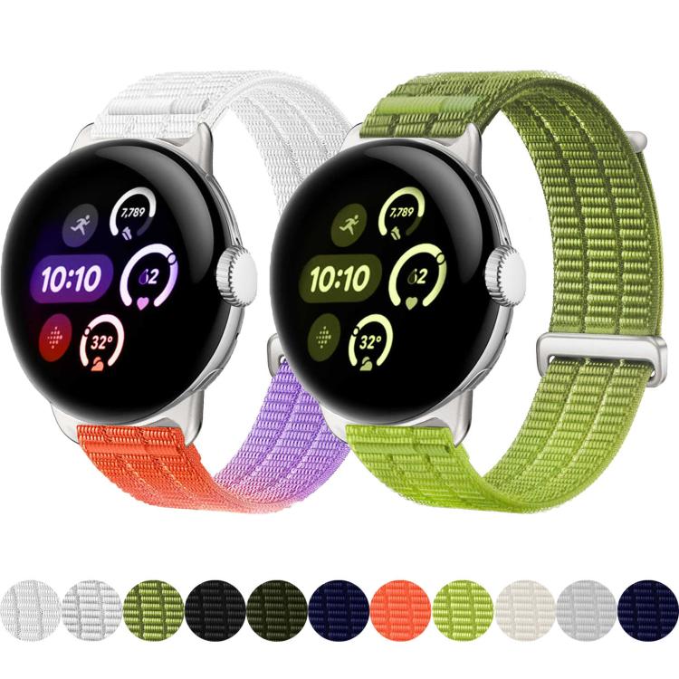 Cinturino per orologio con chiusura in metallo, in nylon traspirante a doppia maglia, effetto nuvola, con passante in nylon., For Google Pixel Watch 4 / 3 45mm, For Google Pixel Watch 4 / 3 / 2 / 1 41mm
