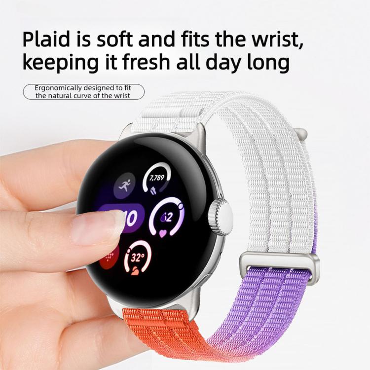 Cinturino per orologio con chiusura in metallo, in nylon traspirante a doppia maglia, effetto nuvola, con passante in nylon., For Google Pixel Watch 4 / 3 45mm, For Google Pixel Watch 4 / 3 / 2 / 1 41mm