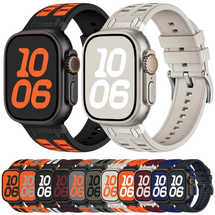 Cinturino per orologio in silicone dai colori vivaci a contrasto, For Apple Watch 46mm / 49mm / 45mm / 44mm