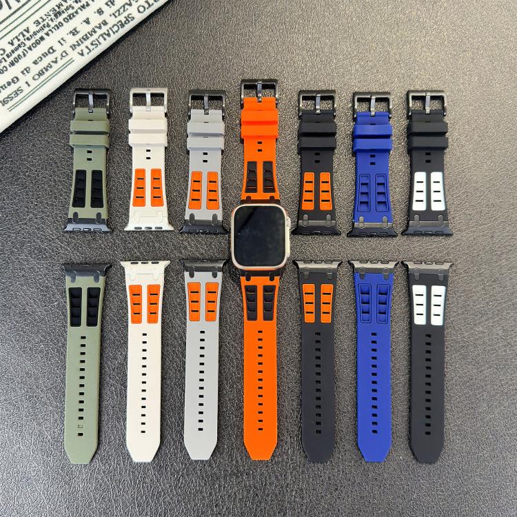 Cinturino per orologio in silicone dai colori vivaci a contrasto, For Apple Watch 46mm / 49mm / 45mm / 44mm