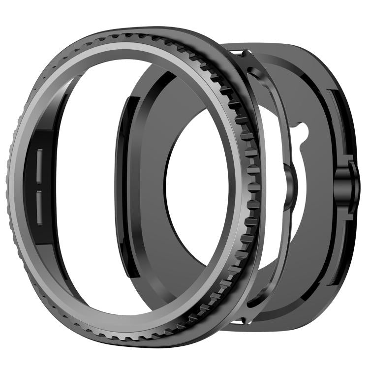 Custodia protettiva per orologio in PC con cornice metallica girevole., For Samsung Galaxy Watch8 Classic 46mm