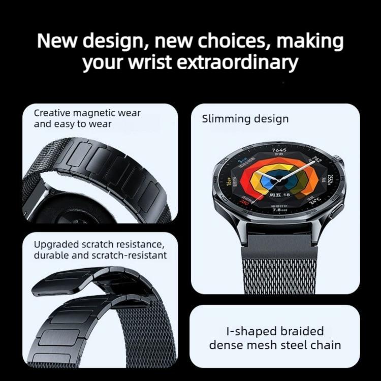 Cinturino per orologio magnetico in acciaio inossidabile a forma di I, For Huawei Watch GT Runner 2