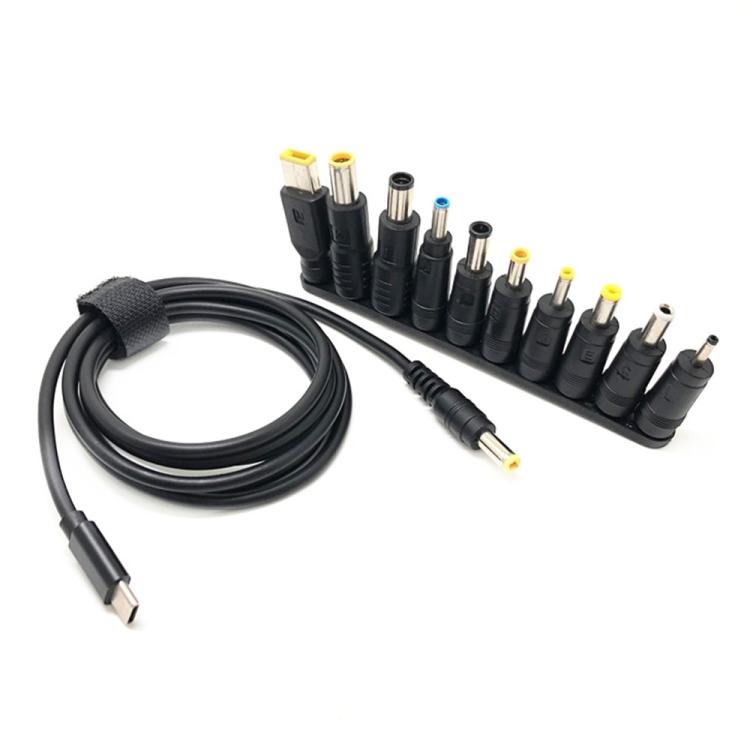 10 pezzi Cavo di alimentazione multifunzionale da USB-C/Type-C a DC con ricarica rapida PD da 1,5 m