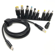 10 pezzi Cavo di alimentazione multifunzionale da USB-C/Type-C a DC con ricarica rapida PD da 1,5 m