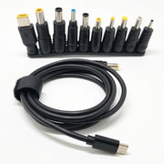 10 pezzi Cavo di alimentazione multifunzionale da USB-C/Type-C a DC con ricarica rapida PD da 1,5 m