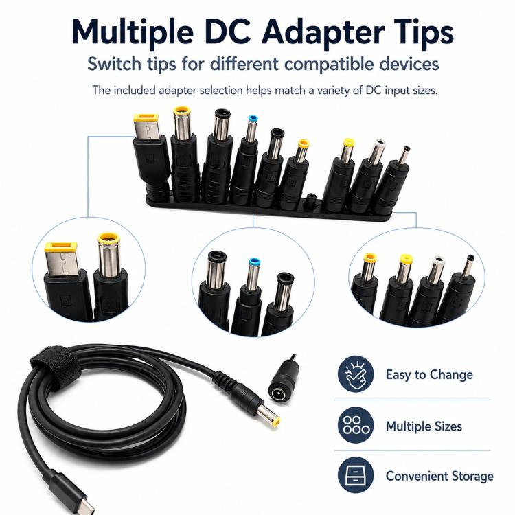 Cavo USB-C a DC 10 adattatori ricarica rapida PD 1,5 m