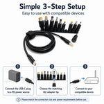 Cavo USB-C a DC 10 adattatori ricarica rapida PD 1,5 m