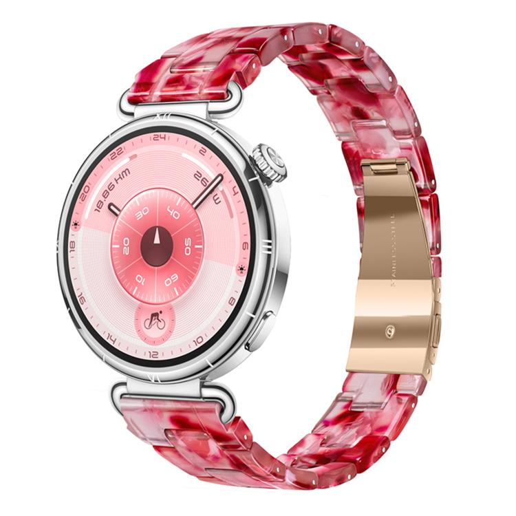 Cinturino per orologio in resina sottile con chiusura a farfalla e tre perline, 18mm