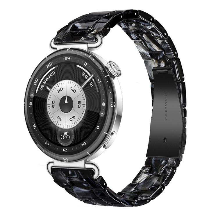 Cinturino per orologio in resina sottile con chiusura a farfalla e tre perline, 18mm