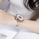 Cinturino per orologio in resina sottile con chiusura a farfalla e tre perline, 18mm
