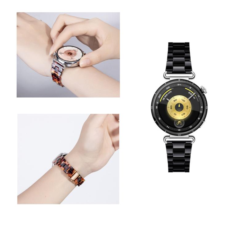 Cinturino per orologio in resina sottile con chiusura a farfalla e tre perline, 22mm