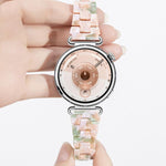 Cinturino per orologio in resina sottile con chiusura a farfalla e tre perline, 20mm