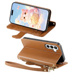 Portafoglio a forma di gatto con cerniera, custodia per telefono in ecopelle con cinturino, For Galaxy S26+ 5G, For Galaxy S26 Ultra 5G, For Galaxy S26 5G, For Galaxy A37 5G