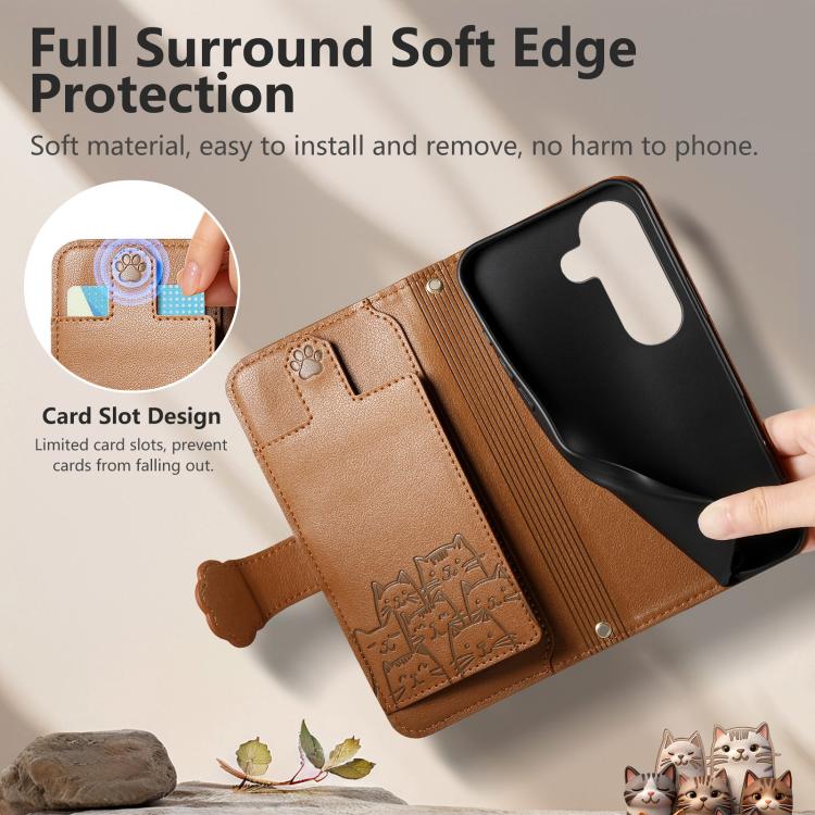 Portafoglio a forma di gatto con cerniera, custodia per telefono in ecopelle con cinturino, For Galaxy S26+ 5G, For Galaxy S26 Ultra 5G, For Galaxy S26 5G, For Galaxy A37 5G