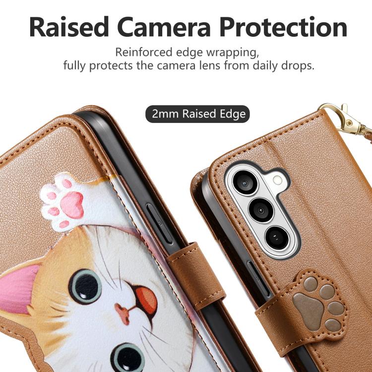 Portafoglio a forma di gatto con cerniera, custodia per telefono in ecopelle con cinturino, For Galaxy S26+ 5G, For Galaxy S26 Ultra 5G, For Galaxy S26 5G, For Galaxy A37 5G