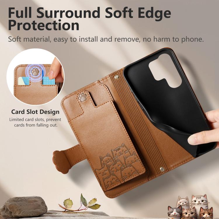 Portafoglio a forma di gatto con cerniera, custodia per telefono in ecopelle con cinturino, For Galaxy S23 Ultra 5G, For Galaxy S23+ 5G, For Galaxy S23 5G, For Galaxy S20 FE