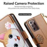 Portafoglio a forma di gatto con cerniera, custodia per telefono in ecopelle con cinturino, For Galaxy Note 20 Ultra, For Galaxy Note 20, For Galaxy S20 Ultra 5G, For Galaxy S20+ 5G