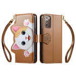 Portafoglio a forma di gatto con cerniera, custodia per telefono in ecopelle con cinturino, For Galaxy A52 5G, For Galaxy S21 5G, For Galaxy S21+5G, For Galaxy S21 Ultra 5G