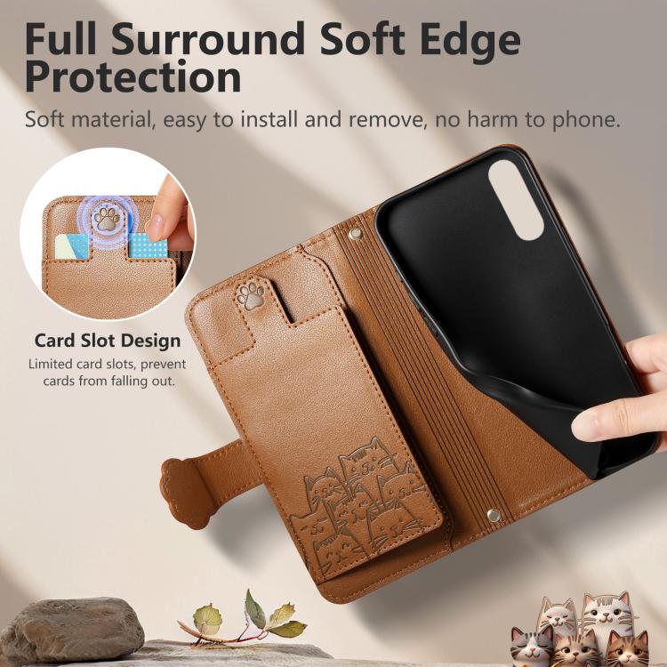 Portafoglio a forma di gatto con cerniera, custodia per telefono in ecopelle con cinturino, For Galaxy A70 / A70s, For Galaxy A50 / A50s / A30s, For Galaxy A20 / A30
