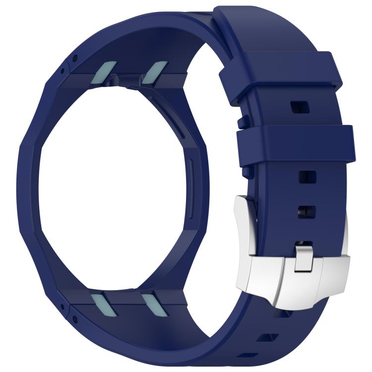 Cinturino in silicone a contrasto con fibbia ad ardiglione integrata in acciaio inossidabile., For Swatch Royal Pop