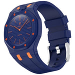 Cinturino in silicone a contrasto con fibbia ad ardiglione integrata in acciaio inossidabile., For Swatch Royal Pop