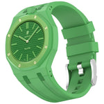 Cinturino in silicone a contrasto con fibbia ad ardiglione integrata in acciaio inossidabile., For Swatch Royal Pop