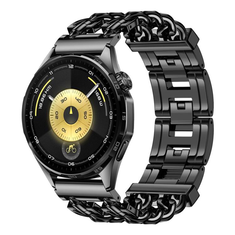 Cinturino per orologio in acciaio inossidabile con chiusura a farfalla e maglie cubane a proiettile., 18mm, 22mm