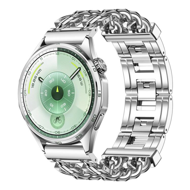 Cinturino per orologio in acciaio inossidabile con chiusura a farfalla e maglie cubane a proiettile., 18mm, 22mm