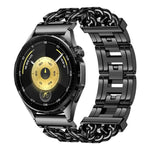 Cinturino per orologio in acciaio inossidabile con chiusura a farfalla e maglie cubane a proiettile., 18mm, 22mm