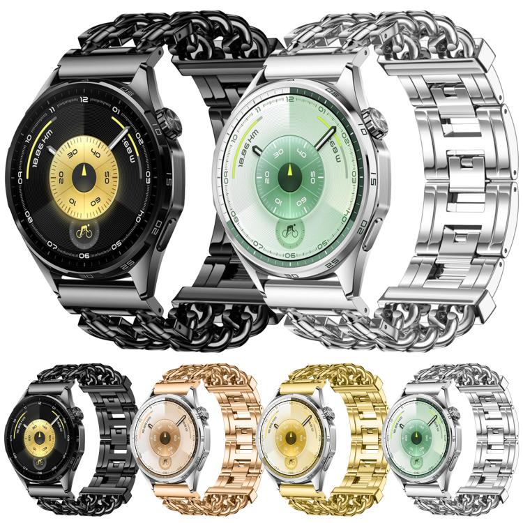Cinturino per orologio in acciaio inossidabile con chiusura a farfalla e maglie cubane a proiettile., 18mm, 22mm
