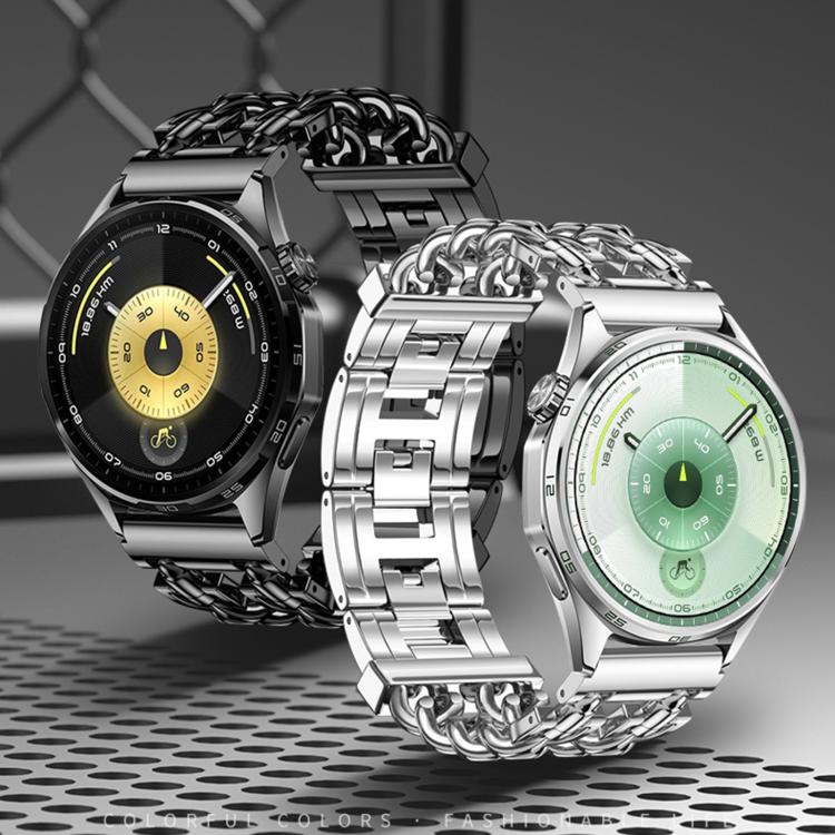 Cinturino per orologio in acciaio inossidabile con chiusura a farfalla e maglie cubane a proiettile., 18mm, 22mm