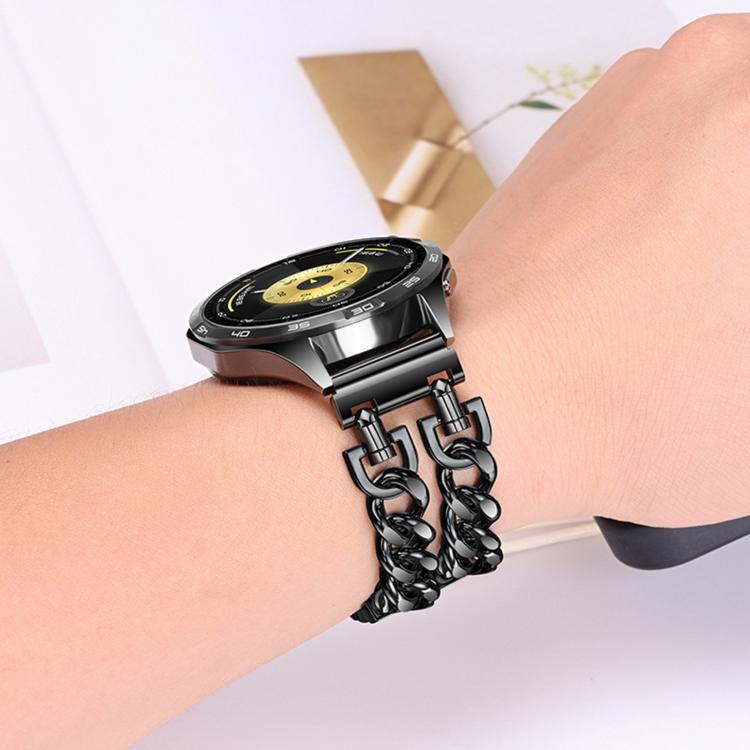 Cinturino per orologio in acciaio inossidabile con chiusura a farfalla e maglie cubane a proiettile., 18mm, 22mm