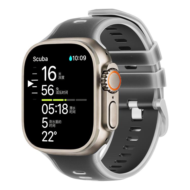 Cinturino per orologio in silicone trasparente bicolore effetto gelatina, For Apple Watch 46mm / 49mm / 45mm / 44mm