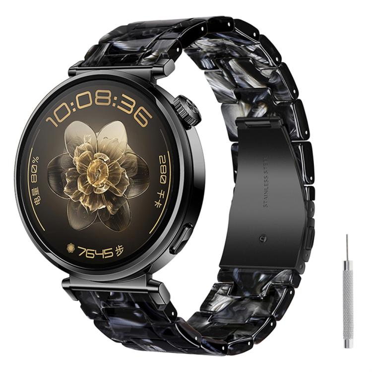 Cinturino per orologio in resina con chiusura a farfalla e tre perline, completo di strumento per la rimozione., 18mm