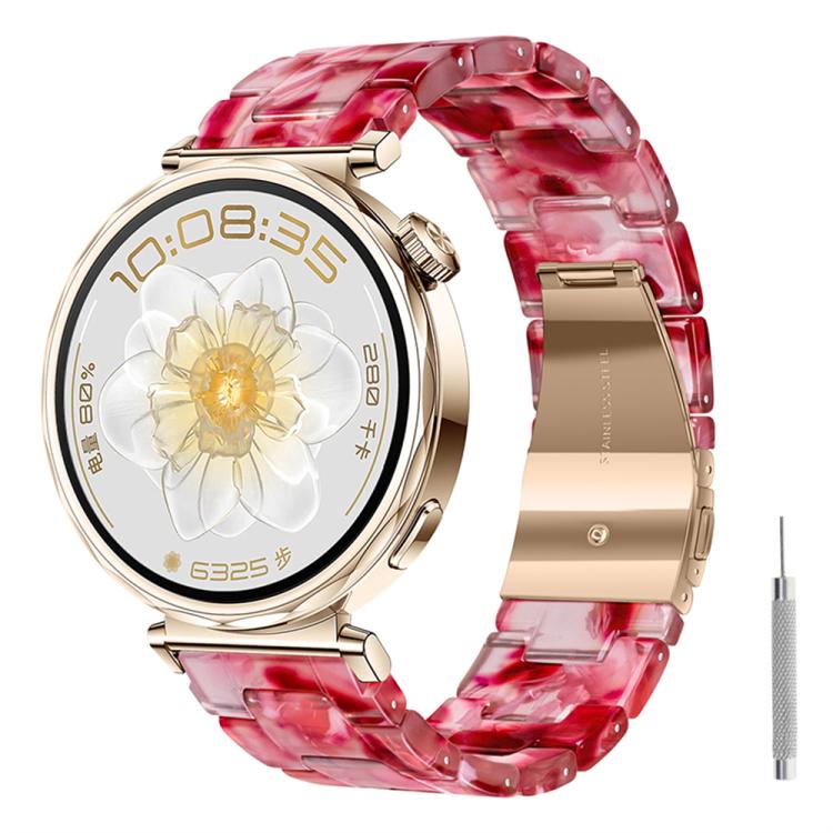 Cinturino per orologio in resina con chiusura a farfalla e tre perline, completo di strumento per la rimozione., 20mm