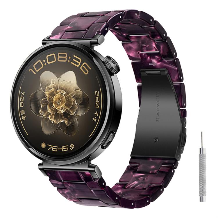 Cinturino per orologio in resina con chiusura a farfalla e tre perline, completo di strumento per la rimozione., 20mm