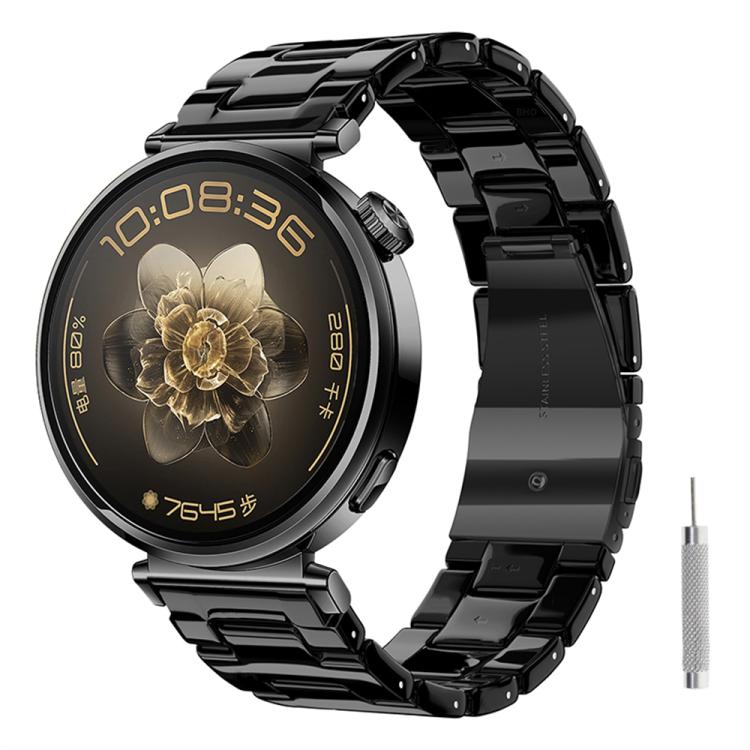Cinturino per orologio in resina con chiusura a farfalla e tre perline, completo di strumento per la rimozione., 22mm