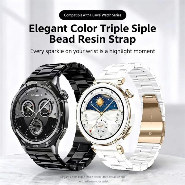 Cinturino per orologio in resina con chiusura a farfalla e tre perline, completo di strumento per la rimozione., 20mm